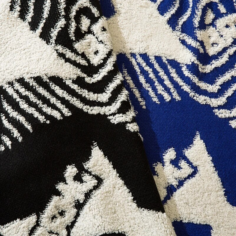 Harajuku Retro Graffiti Star Džemperis Trikotāžas Džemperis Vīriešu Lielizmēra Ziemas Korejas Pulovers Vectēvs Neglīts Džemperis Sieviešu Y2K Grunge