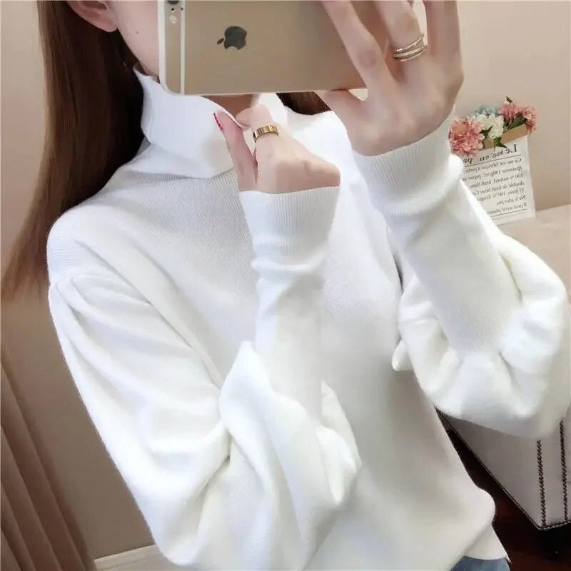 Pulovers trikotāžas džemperis Rudens ziemas apģērbs Sieviešu 2023. gads ar garām piedurknēm Slim Basic, mīksti sieviešu džemperi, džemperi, topi