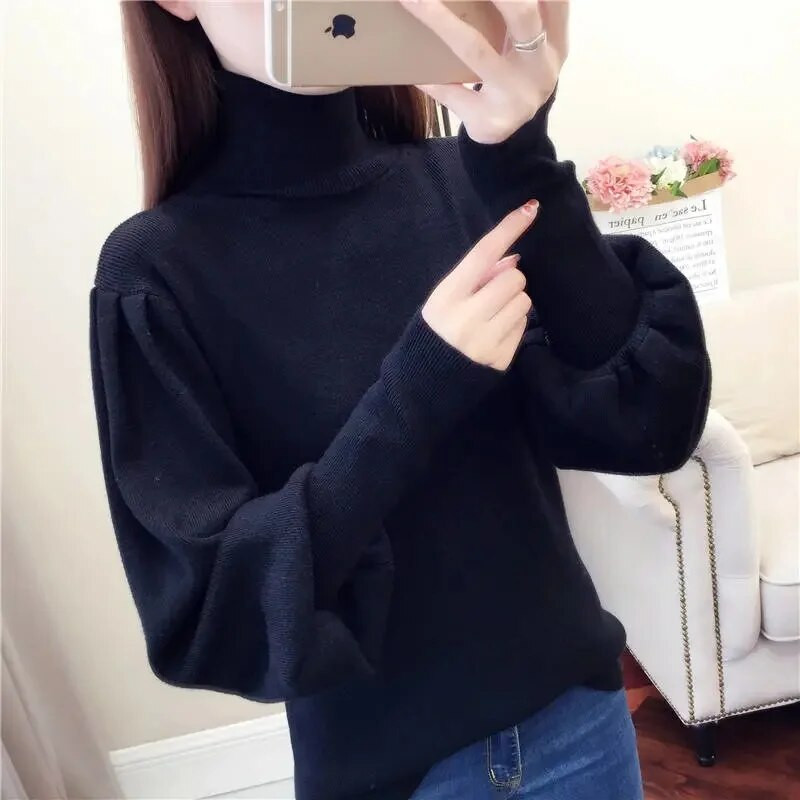 Pulovers trikotāžas džemperis Rudens ziemas apģērbs Sieviešu 2023. gads ar garām piedurknēm Slim Basic, mīksti sieviešu džemperi, džemperi, topi