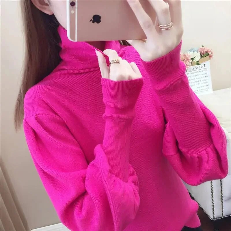 Pulovers trikotāžas džemperis Rudens ziemas apģērbs Sieviešu 2023. gads ar garām piedurknēm Slim Basic, mīksti sieviešu džemperi, džemperi, topi