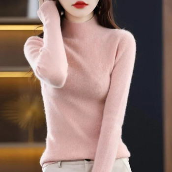 Φθινόπωρο Χειμώνας 2023 Νέο Γυναικείο Πουλόβερ 100% Βιζόν Κασμίρ Πλεκτό Πουλόβερ Κορεατικής μόδας Απαλό Γυναικείο Μπλουζ