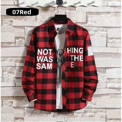 Vīriešu apģērbs Jauns 2023. gada modes pavasara rudens ikdienišķs rūtains krekls ar garām piedurknēm Retro jaunatnes ikdienišķs, vispiemērotākais vīriešu krekla mētelis S-5XL