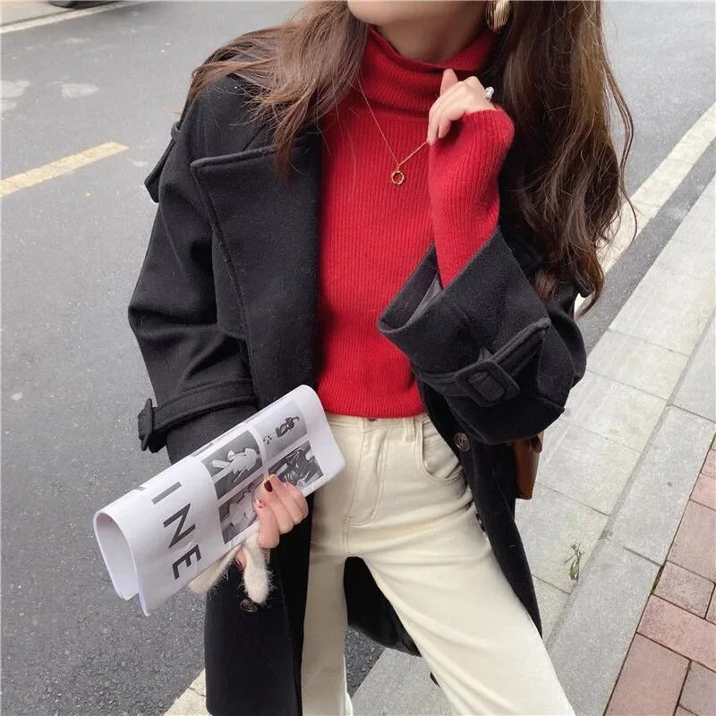 2023. gada jauns džemperis ar bruņurupuču apkakli Sieviešu trikotāžas blūzes Modes sieviešu džemperi Ziemas termiski svītraini garām piedurknēm rudens siltie topi