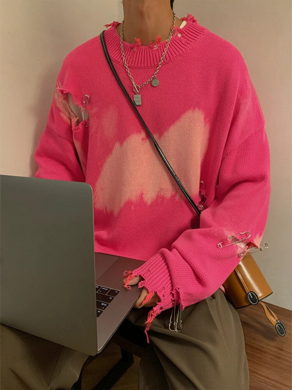 Džemperis Vīriešu Apģērbi Puloveri Trikotāžas Ielu apģērbi Y2k Baggy Teens Temper American Ripped Design Unisex Chic Hipster Casual