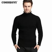 COODRONY téli vastag, meleg kasmír pulóver Férfi garbós férfi pulóverek Slim Fit pulóver Férfi klasszikus gyapjú kötöttáru Pull Homme