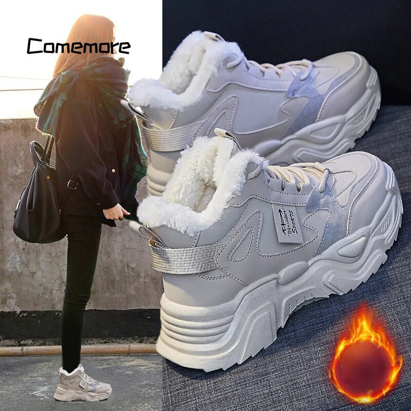 Έλα 2023 Νέα In Plus Βελούδινη Ζεστή Πλατφόρμα Αθλητικά Παπούτσια Γυναικεία Άνετα Μποτάκια Χιονιού Γυναικεία Χονδρά Αθλητικά Γυναικεία Χειμερινά Αθλητικά Παπούτσια