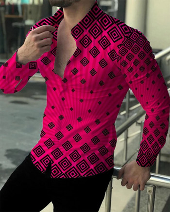 2023 Социално луксозно мъжко дизайнерско облекло Хавайска мода Елегантен класически моден топ Нова мъжка риза с щампи с дълъг ръкав