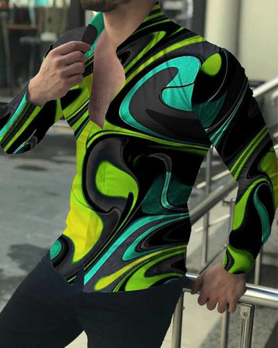 2023. gada sociālais luksusa vīriešu dizaineru apģērbs Havaju salu stilā Elegants klasisks modes tops jauns vīriešu krekls ar apdrukātu garām piedurknēm