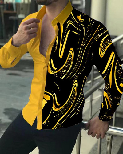 2023. gada sociālais luksusa vīriešu dizaineru apģērbs Havaju salu stilā Elegants klasisks modes tops jauns vīriešu krekls ar apdrukātu garām piedurknēm