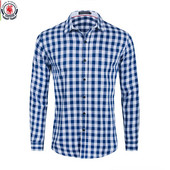 FREDD MARSHALL 2023 Jauns modes rūtains kleitas krekls ar garām piedurknēm Vīriešu šauri pieguļošs, pogāms ikdienas biznesa sabiedriskais rūtainais krekls 275