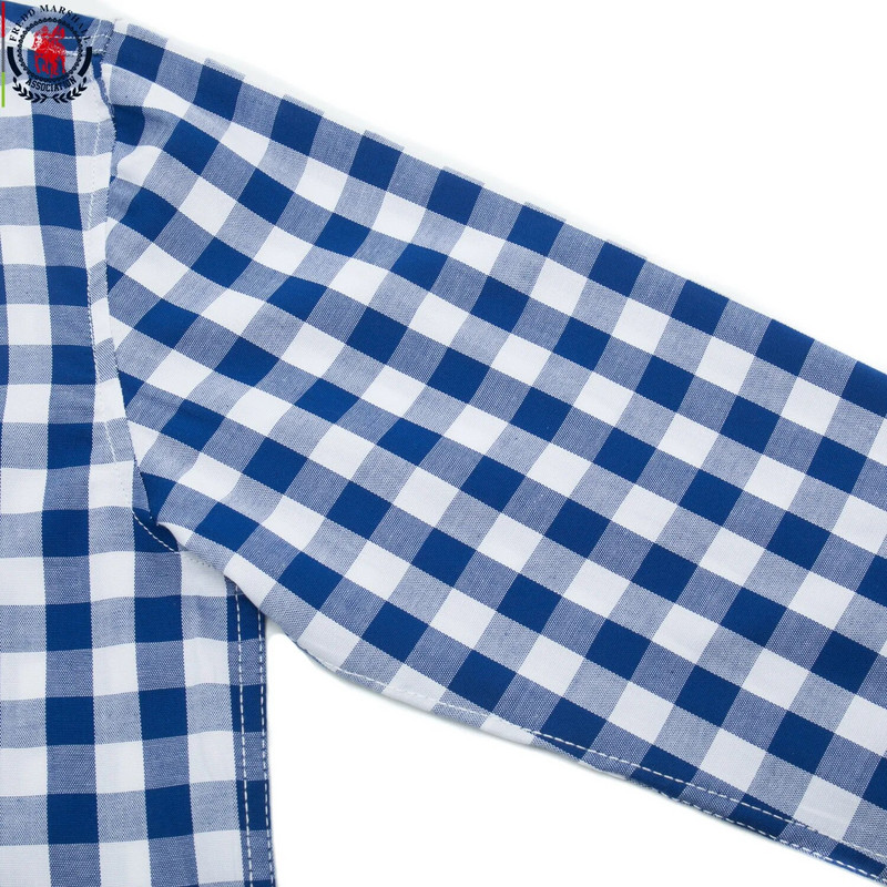 FREDD MARSHALL 2023 Jauns modes rūtains kleitas krekls ar garām piedurknēm Vīriešu šauri pieguļošs, pogāms ikdienas biznesa sabiedriskais rūtainais krekls 275