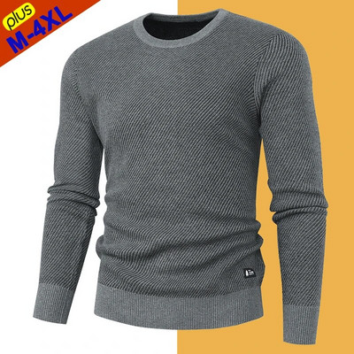 Novi modni muški pulover pulover, ležerni jesenski, tanki pulover, žersej, muški zimski pleteni džemper, gornji dio muške dukserice, velika 4XL