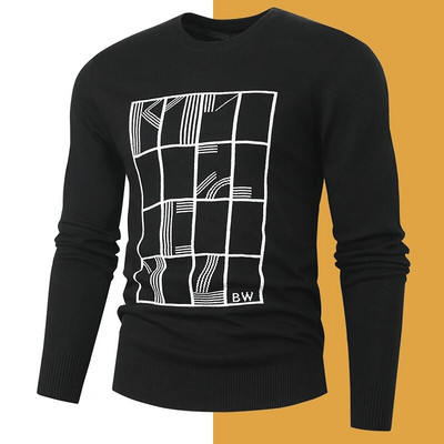 Jauns modes vīriešu džemperis džemperis ikdienišķs rudens plāns džemperis džemperis vīriešu ziemas trikotāžas džemperi Topi vīriešu džemperis liela izmēra 4XL