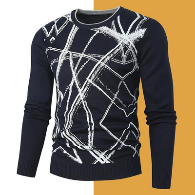 Jauns modes vīriešu džemperis džemperis ikdienišķs rudens plāns džemperis džemperis vīriešu ziemas trikotāžas džemperi Topi vīriešu džemperis liela izmēra 4XL
