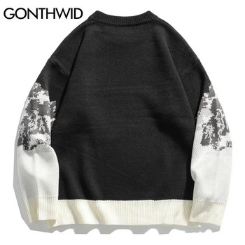 GONTHWID Snow Mountain Knitted Jumper Sweaters Streetwear Мъжки хип-хоп Harajuku Pullover Трикотаж Горнища Модни горни дрехи Мъжки