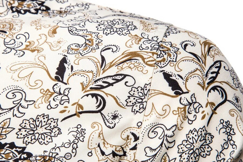 Vīriešu krekls ar garām piedurknēm Havaju salu vasaras ikdienas krekli ar ziediem vīriešiem ML03