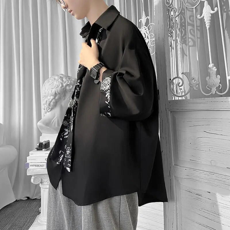 EOENKKY/Ανδρικά μονόχρωμα πουκάμισα με μισό μανίκι Καλοκαιρινές casual μπλούζες υπερμεγέθης σκούρα πράσινη ανδρική ζακέτα Vintage κορεάτικα ρούχα