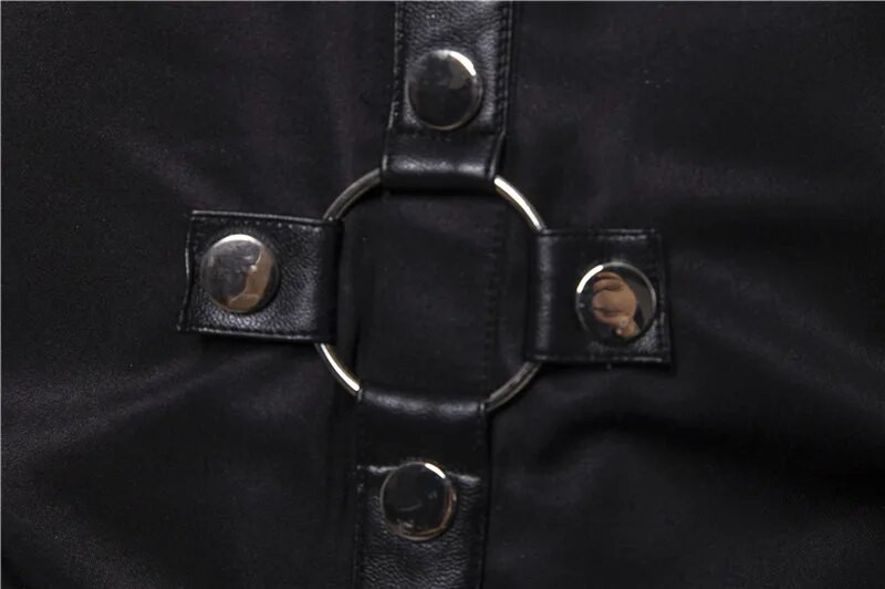 Muška nova jednobojna kargo košulja s zakovicama u gotičkom stilu, uska odjeća za party pjevačice, ulična odjeća za muškarce