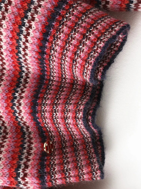 Πουλόβερ για γυναίκες μόδα 2023 Μακρυμάνικο ριγέ συνονθύλευμα Κομψό γυναικείο πουλόβερ πλεκτό Φθινοπωρινό Χειμώνα Streetwear C-056