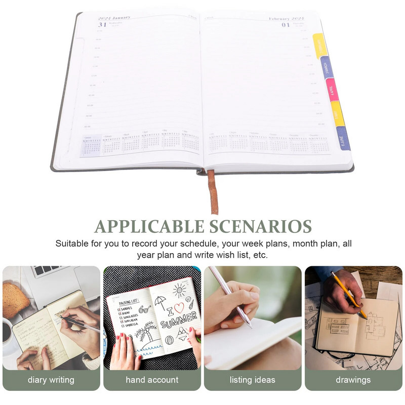 Kalender 2024 Agenda Book Work The Notebook Inglise märkmik, paber kontoritarvikud