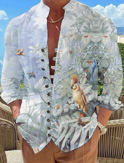 Vasaras vīriešu krekli, balti 3D druka