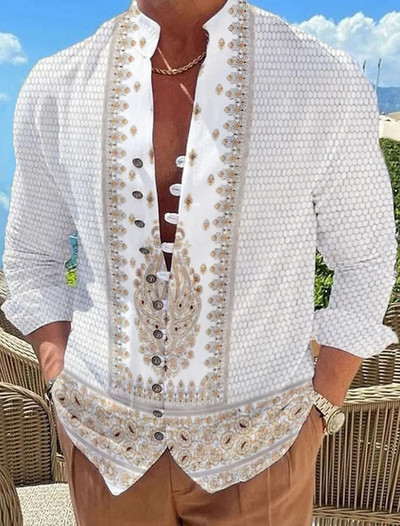 Vasaras vīriešu krekli, balti 3D druka