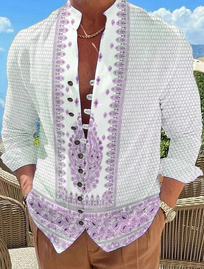 Vasaras vīriešu krekli, balti 3D druka