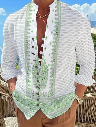 Vasaras vīriešu krekli, balti 3D druka