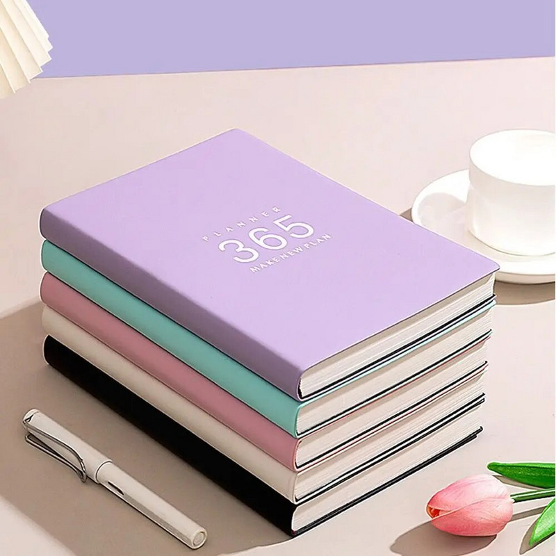 PU Leather 2024 Agenda Book Fashion A5 365 Days Calendar Book Stationery Καθημερινό Εβδομαδιαίο Σχεδιασμό