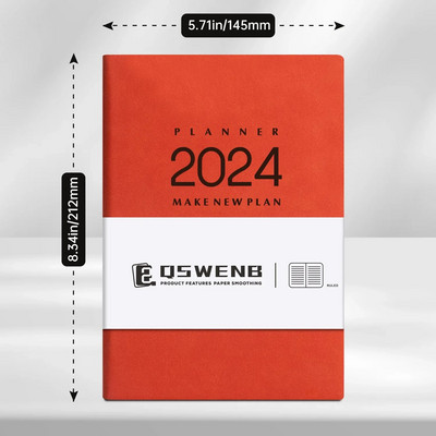 2024 angol napirend könyv vonalas A5-ös jegyzetfüzet időbeosztás napi tervező naptár folyóirat üzleti iroda