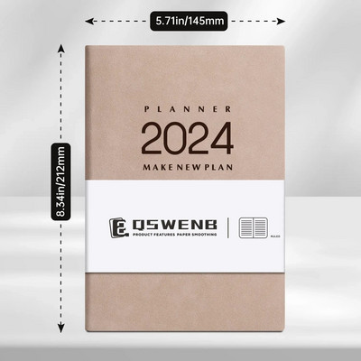 2024 angol napirend könyv vonalas A5-ös jegyzetfüzet időbeosztás napi tervező naptár folyóirat üzleti iroda