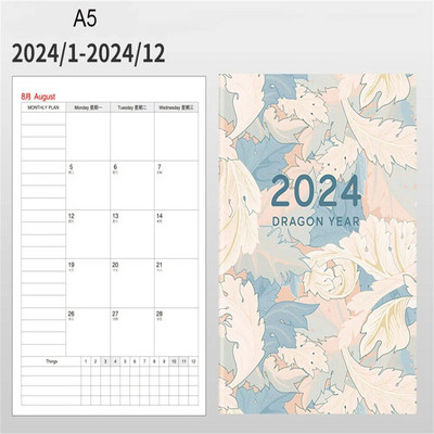 2024. gada dienas kārtības grāmatu grafiks A4 A5 piezīmju bloknoti Radošs ziedu rakstu plānotājs Atgādinājums Grafiks Galds Datumi Dienasgrāmatas Plānotājs Piezīmju grāmatiņa