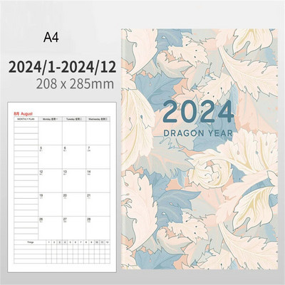 2024. gada dienas kārtības grāmatu grafiks A4 A5 piezīmju bloknoti Radošs ziedu rakstu plānotājs Atgādinājums Grafiks Galds Datumi Dienasgrāmatas Plānotājs Piezīmju grāmatiņa