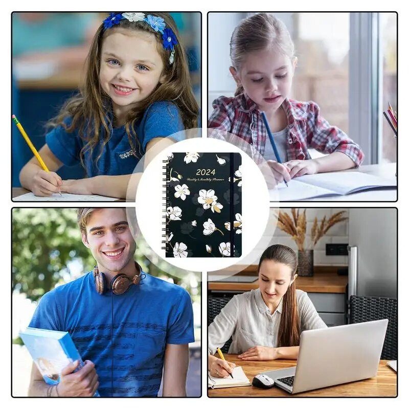 2024. gada dienas kārtības plānotājs Darba kārtības grafiks Spirālveida piezīmju grāmatiņa 2024. gada plānotājs A5 formāta plānošanas rīks darbam Ceļojumi Biroja piezīmes Mājas darbs