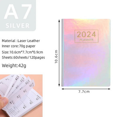 Laser Agenda 2024 Planner Notebook Cuadernos Cahier Colorful Notebook Planner 2024 Journal Libretas Diary Cuaderno Notebooks