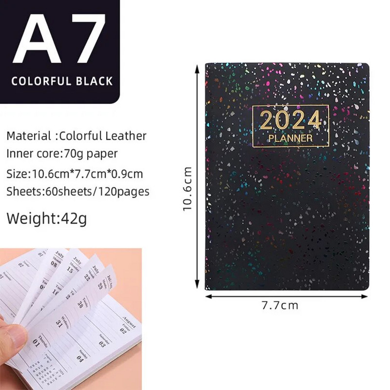 Laser Agenda 2024 Planner Notebook Cuadernos Cahier Colorful Notebook Planner 2024 Journal Libretas Diary Cuaderno Notebooks