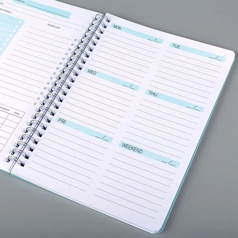 2023 Planificator săptămânal A5 Caiet de legături în spirală 52 de săptămâni Agenda Program organizator Jurnal Jurnal Papetarie Rechizite școlare de birou