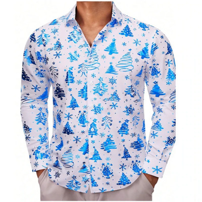 2024. gada augstas kvalitātes moderns vīriešu krekls ar pogas pogu Zelta krekls ikdienas dizaineru Ziemassvētku topi ar garām piedurknēm Vīriešu topi ar atloku