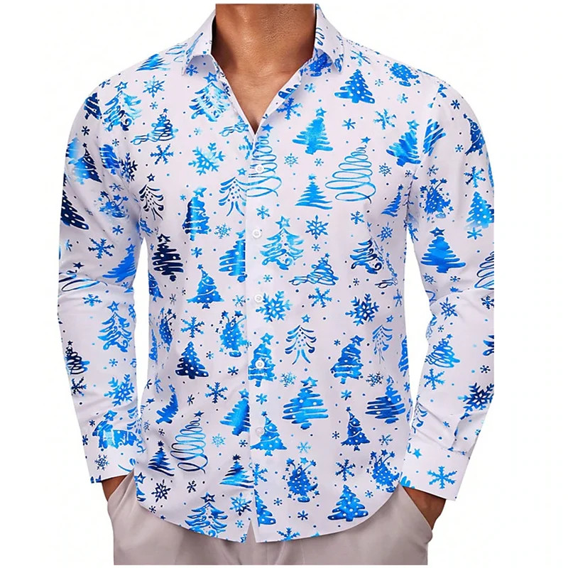 2024. gada augstas kvalitātes moderns vīriešu krekls ar pogas pogu Zelta krekls ikdienas dizaineru Ziemassvētku topi ar garām piedurknēm Vīriešu topi ar atloku