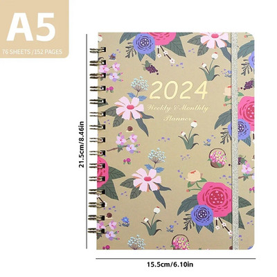 2024 A5 angol tervező Jegyzetfüzet Heti Tervező Napirend Cél Szokás Ütemezés Folyóirat Jegyzetfüzet Irodaszerek Irodai tanszerek