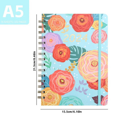 2024 A5 angol tervező Jegyzetfüzet Heti Tervező Napirend Cél Szokás Ütemezés Folyóirat Jegyzetfüzet Irodaszerek Irodai tanszerek