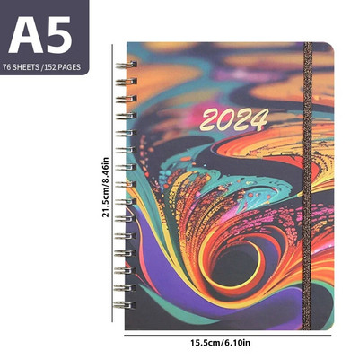 2024 A5 angol tervező Jegyzetfüzet Heti Tervező Napirend Cél Szokás Ütemezés Folyóirat Jegyzetfüzet Irodaszerek Irodai tanszerek