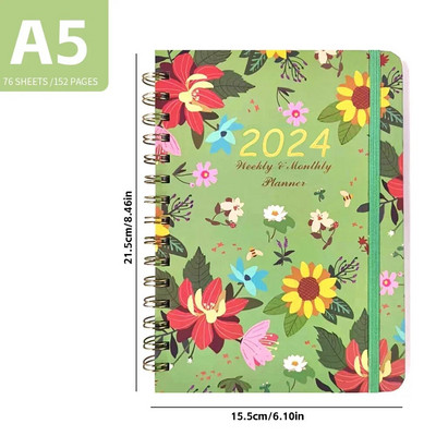 2024 A5 angol tervező Jegyzetfüzet Heti Tervező Napirend Cél Szokás Ütemezés Folyóirat Jegyzetfüzet Irodaszerek Irodai tanszerek