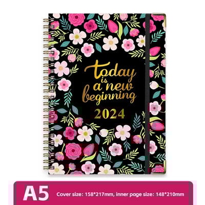 2024 A5 angol tervező Jegyzetfüzet Heti Tervező Napirend Cél Szokás Ütemezés Folyóirat Jegyzetfüzet Irodaszerek Irodai tanszerek