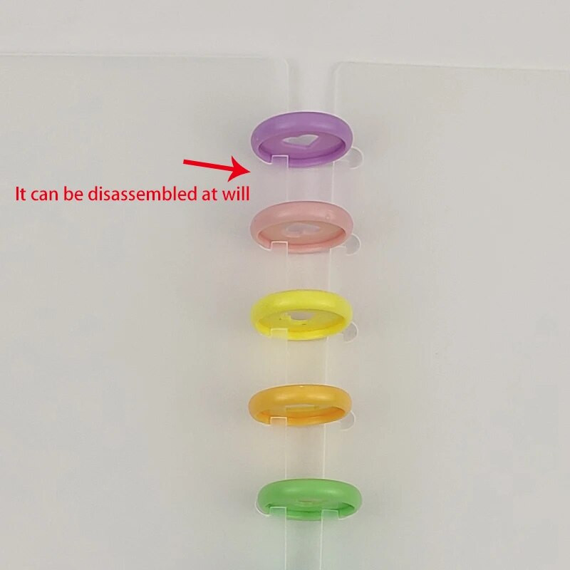 DIY A4 piezīmjdatoru komplekts Sēņu caurums Piezīmju grāmatiņas vāks Iesiešanas diski Sprādze elastīga siksna Vienkārša koledžas biroja dienasgrāmata skolas piederumi