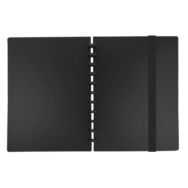 DIY A4 piezīmjdatoru komplekts Sēņu caurums Piezīmju grāmatiņas vāks Iesiešanas diski Sprādze elastīga siksna Vienkārša koledžas biroja dienasgrāmata skolas piederumi