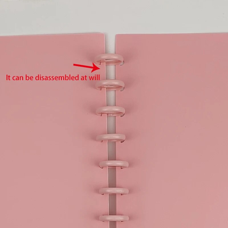 Sēņu caurumu iesiešana A4 krāsu dienasgrāmatas piezīmjdatora vāks ar vaļīgām lapām ar elastīgu siksnu 11 gab.