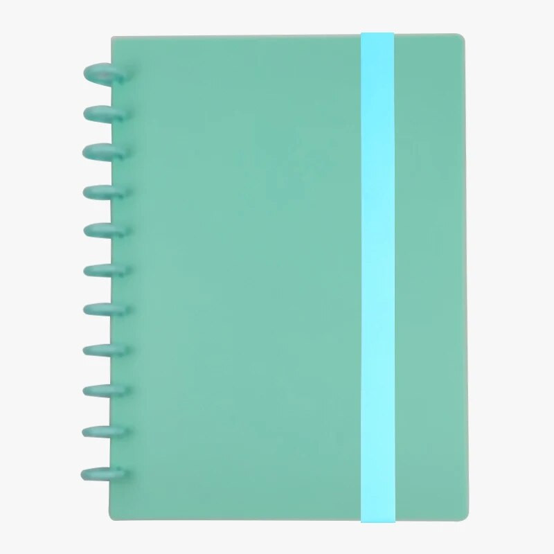 Sēņu caurumu iesiešana A4 krāsu dienasgrāmatas piezīmjdatora vāks ar vaļīgām lapām ar elastīgu siksnu 11 gab.