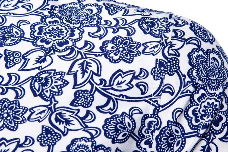 Vīriešu havajiešu krekls ar garām piedurknēm Vasaras ikdienas krekli ar ziediem vīriešiem