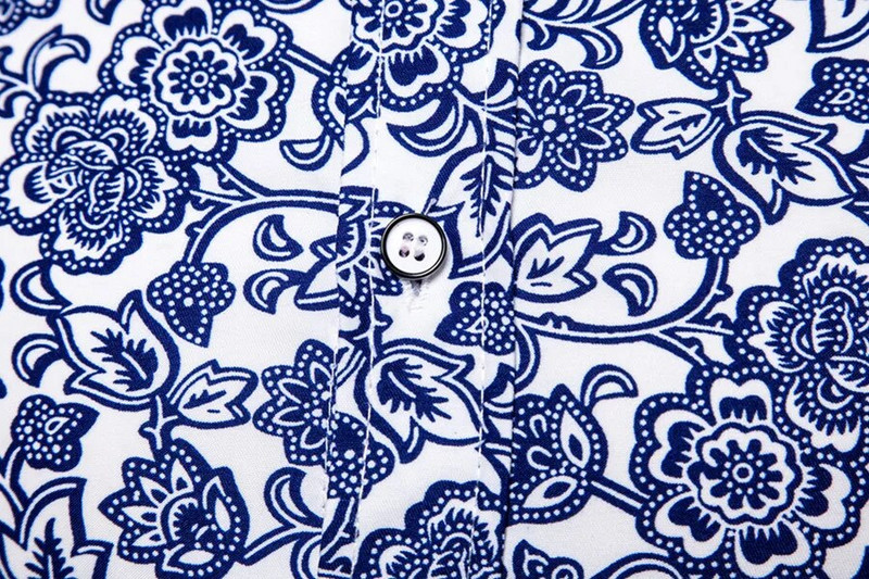 Vīriešu havajiešu krekls ar garām piedurknēm Vasaras ikdienas krekli ar ziediem vīriešiem